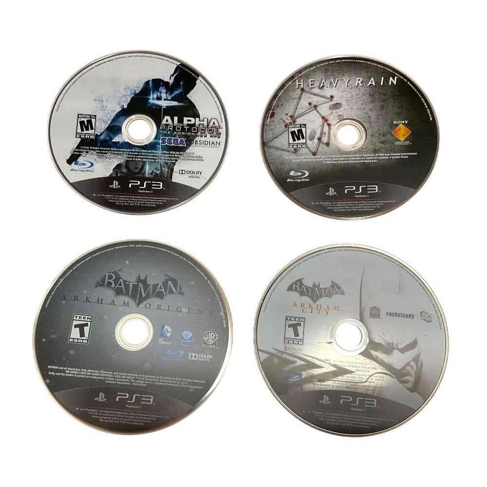 PS3 Playstation Lot of 4 Games Batman & Alpha Protocol Disc Only Untested No Box